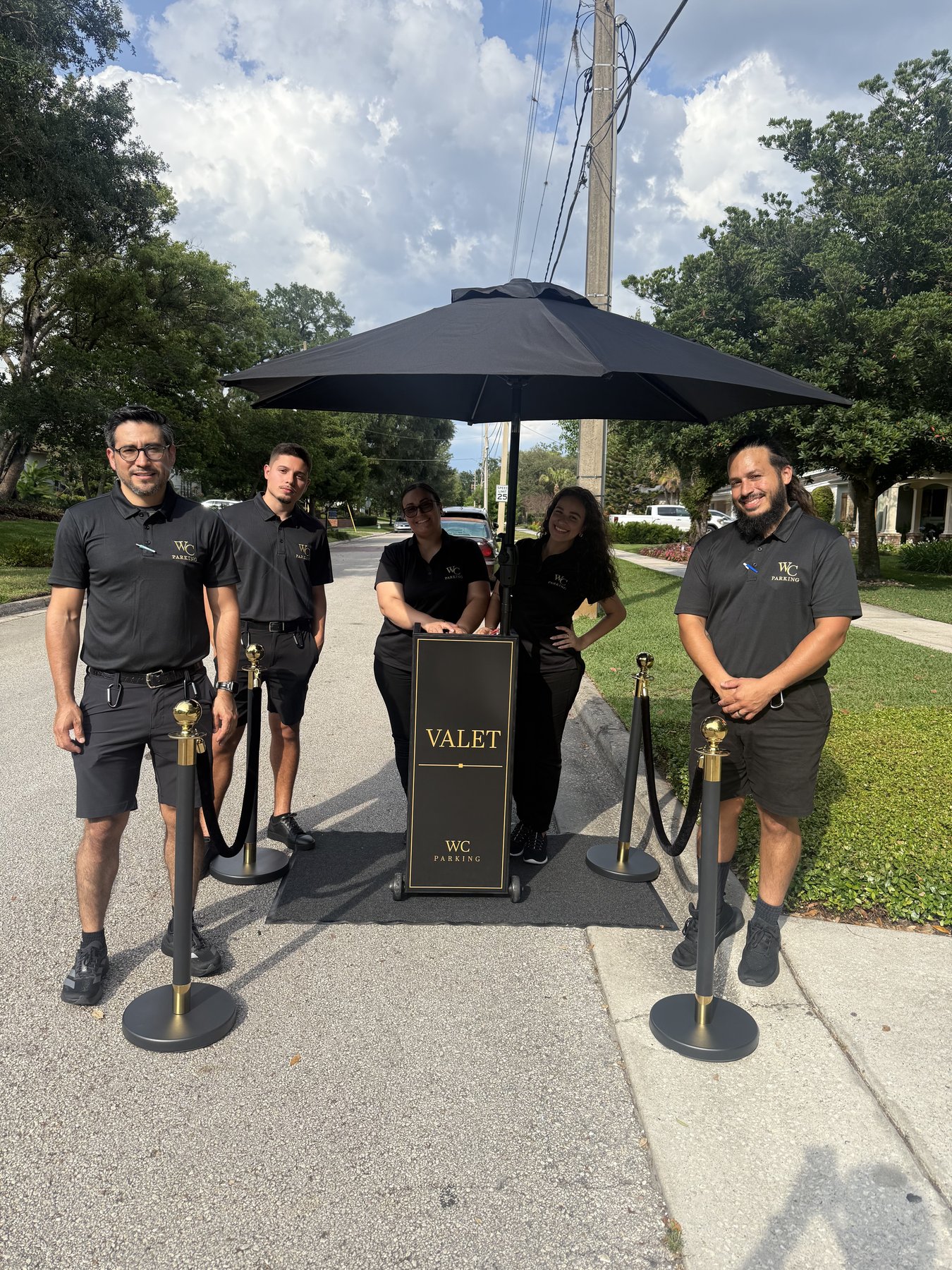 WC Parking uniformed valet team standing together